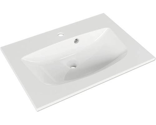 Vasque en céramique sanitaire avec trou de robinet et trop-plein