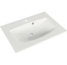 Waschtisch aus Keramik mit Hahnloch und Überlauf