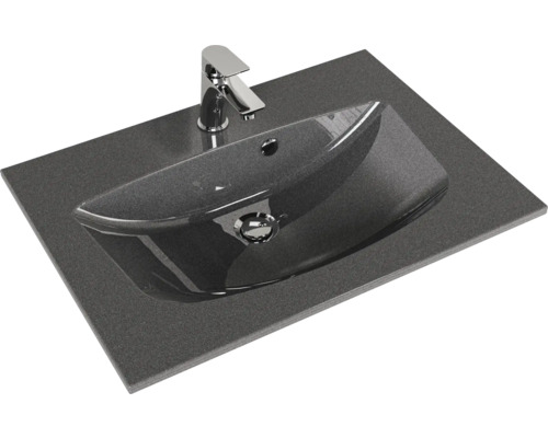 Vasque à poser sur plaque de lavabo avec robinet