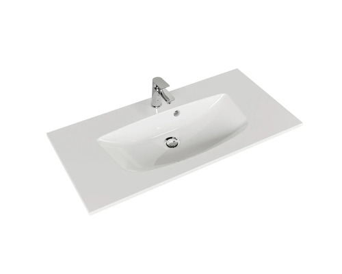 Plan vasque avec robinetterie