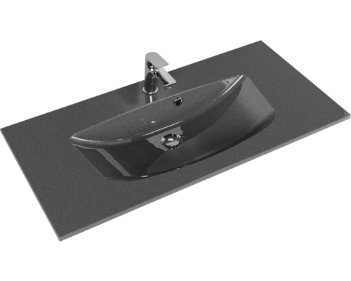 Plan de toilette avec vasque à poser et robinet