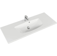 Badmöbel-Set Pelipal Sunline 300 BxHxT 117 x 49,9 x 48 cm Frontfarbe weiß hochglanz Badmöbelset 2-teilig mit Waschtisch Mineralmarmor