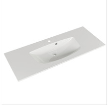 Badmöbel-Set Pelipal Sunline 300 BxHxT 117 x 49,9 x 48 cm Frontfarbe weiß hochglanz Badmöbelset 2-teilig mit Waschtisch Mineralmarmor