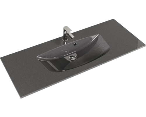 Plan de toilette avec vasque à poser et robinet