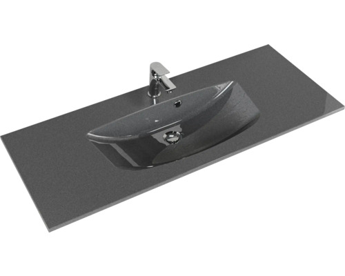 Waschtischplatte mit Aufsatzwaschbecken und Armatur für das Badezimmer