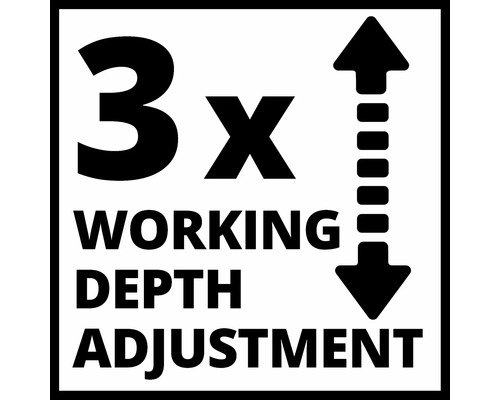 Symbol für dreifache Arbeitstiefeneinstellung