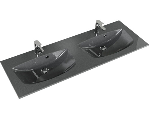 Double vasque avec deux vasques à poser et robinets