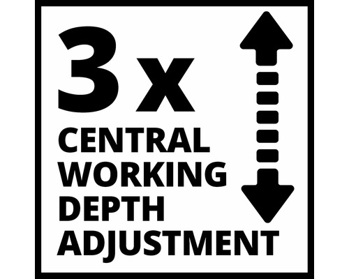 Dreifache zentrale Arbeitstiefeneinstellung