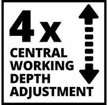 Symbole pour le réglage central quadruple de la profondeur de travail