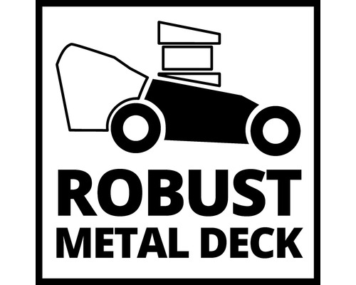 Symbol für robustes Metallgehäuse eines Rasenmähers