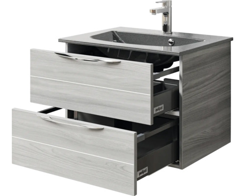 Waschtischunterschrank mit zwei Schubladen und Waschbecken