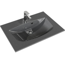 Waschtischplatte mit Aufsatzwaschbecken und Armatur