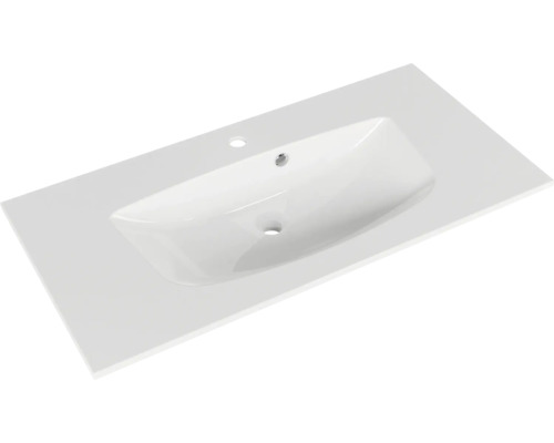 Plan de toilette en céramique avec lavabo intégré