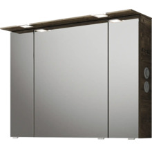 Badmöbel-Set Pelipal Sunline 300 BxHxT 97 x 200 x 48 cm Frontfarbe sangallo grau Badmöbelset 3-teilig mit Waschtisch Mineralmarmor grau-metallic