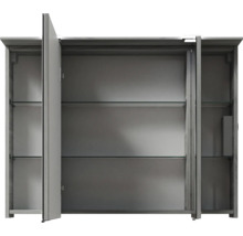 Badmöbel-Set Pelipal Sunline 300 BxHxT 97 x 200 x 48 cm Frontfarbe sangallo grau Badmöbelset 3-teilig mit Waschtisch Mineralmarmor grau-metallic