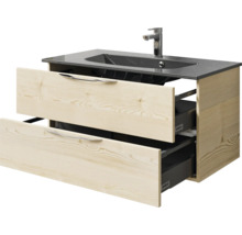 Waschbeckenunterschrank mit zwei Schubladen, Waschtisch und Armatur