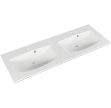 Badmöbel-Set Pelipal Sunline 300 BxHxT 132 x 200 x 48 cm Frontfarbe weiß hochglanz Badmöbelset 3-teilig mit Waschtisch Mineralmarmor