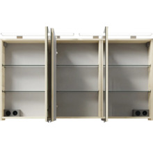 Spiegelschrank mit Holzrahmen und Glasablagen