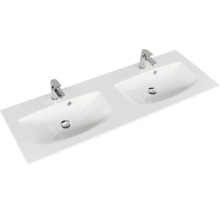 Badmöbel-Set Pelipal Sunline 300 BxHxT 132 x 200 x 48 cm Frontfarbe eiche Badmöbelset 3-teilig mit Waschtisch Mineralmarmor