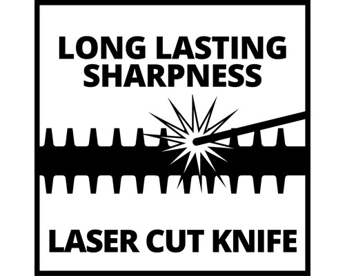 Symbole pour tranchant durable grâce à une lame découpée au laser