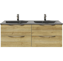 Waschtischunterschrank mit zwei Waschbecken und vier Schubladen