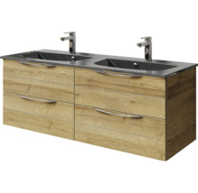 Waschtischunterschrank mit zwei Waschbecken und vier Schubladen