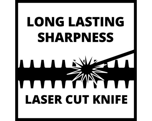 Symbole pour un tranchant durable grâce à une lame coupée au laser