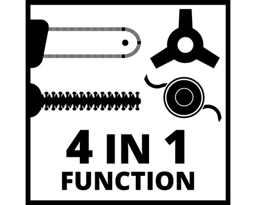 4-in-1 Funktion Symbol für Gartengeräte
