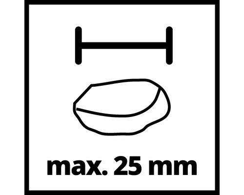 Taille maximale des pierres 25 mm