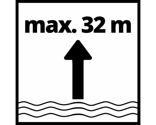 Symbole pour hauteur de refoulement maximale 32 mètres