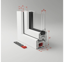 Kunststofffenster 1-flg. ARON Basic weiß 600x650 mm DIN Rechts-thumb-2