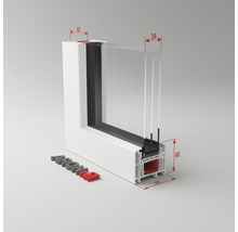Élément fixe de fenêtre en plastique ARON Basic blanc 750x1000 mm (non ouvrable)-thumb-1