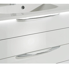 Badmöbel-Set Pelipal Sunline 300 BxHxT 117 x 49,9 x 48 cm Frontfarbe weiß hochglanz Badmöbelset 2-teilig mit Waschtisch Mineralmarmor
