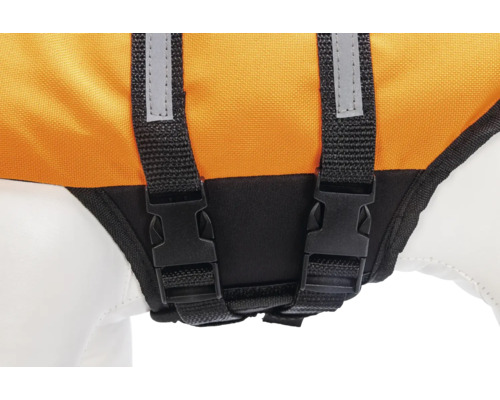 Vue détaillée d''un gilet de sauvetage avec fermetures