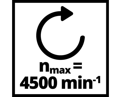 Symbole pour la vitesse de rotation maximale : 4 500 tours par minute