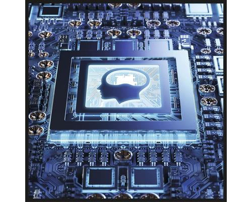 Computerchip mit Abbildung eines menschlichen Kopfes