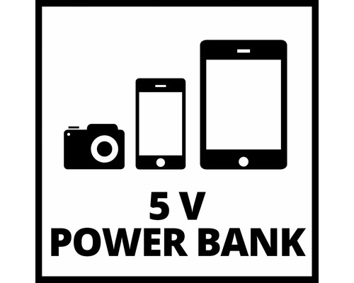 5 Volt Powerbank Symbol für Kamera, Smartphone und Tablet