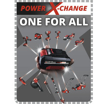 Une batterie Power X-Change avec divers outils et équipements de jardin.