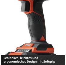 Vue détaillée de la poignée d''une perceuse avec revêtement souple