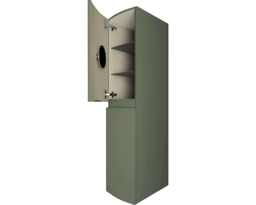 Hochschrank mit Regalböden und Tür mit Griffloch