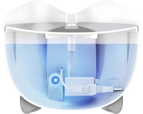 Vue intérieure d''une fontaine pour animaux avec indicateur de niveau d''eau