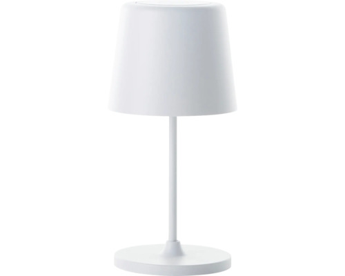 Tischleuchte mit Lampenschirm und rundem Fuß