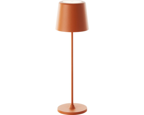 Lampe de table LED sur batterie pour l'extérieur IP44 2W 310 lm 3000 K blanc chaud h 370 mm orange Kaami