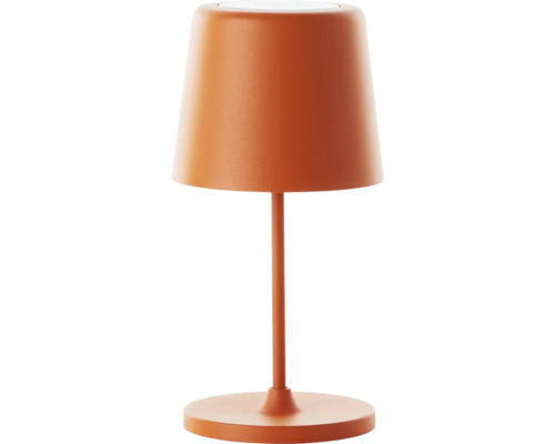 Lampe de table orange avec abat-jour et base ronde