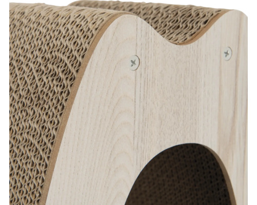 Arbre à chat en carton avec cadre en bois