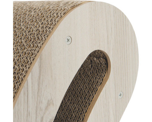 Meuble à griffer pour chat avec cadre en bois et carton ondulé