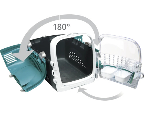 Boîte de transport pour animaux de compagnie avec ouverture à 180 degrés