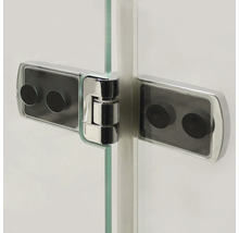 Duschkabinentür Scharnier aus Metall an Glas