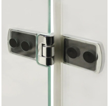 Charnière de porte de douche en verre avec ferrures chromées