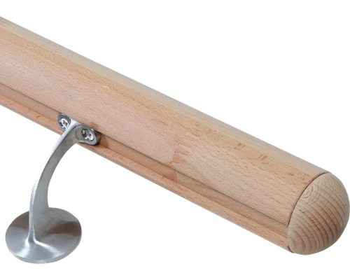Main courante en bois avec support en métal